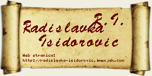 Radislavka Isidorović vizit kartica